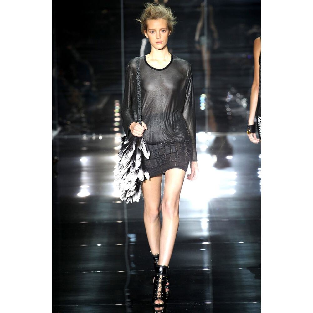 TOM FORD S/S 2014 Runway Feather Bag Crochet Crossbody - Picture 13 of 14